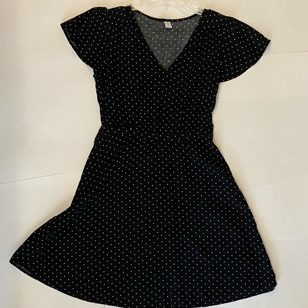 Black polka dot dress